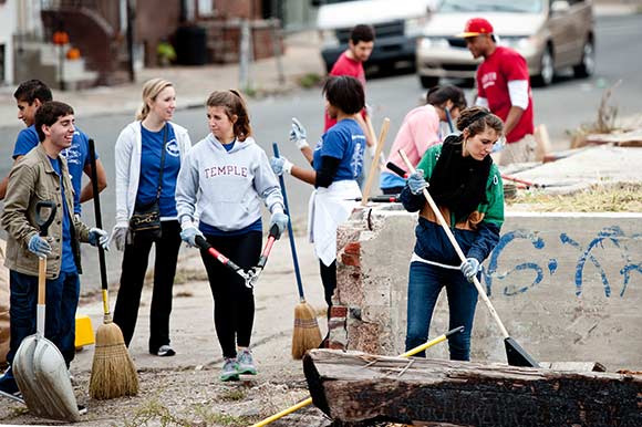 Cleanup crew in action