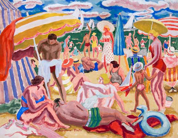 Crowded Beach Scene