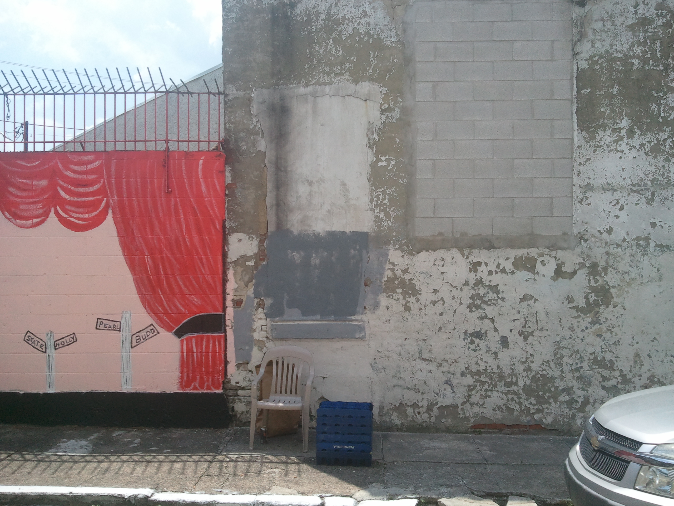 Melvin's next target is the wall next to his mural