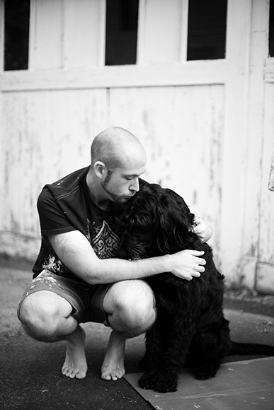 Timothy Walsh with his dog Spencer