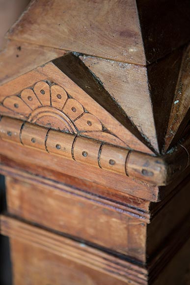 detail of old stair post that Haw is revitalizing