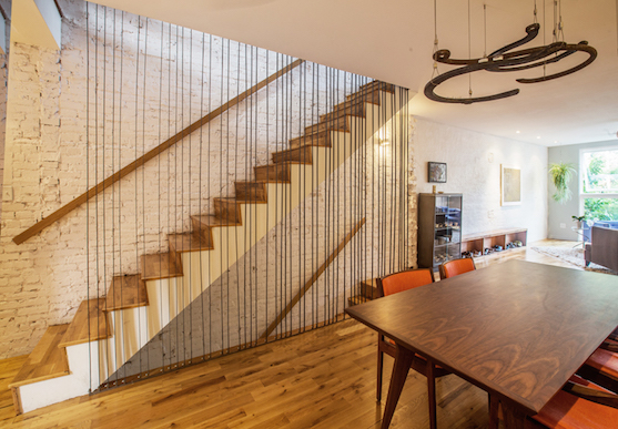 Dining room and custom staircase