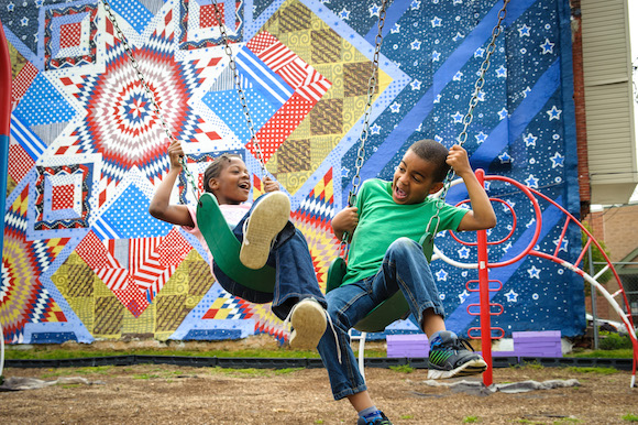 A mural dedication in Parkside