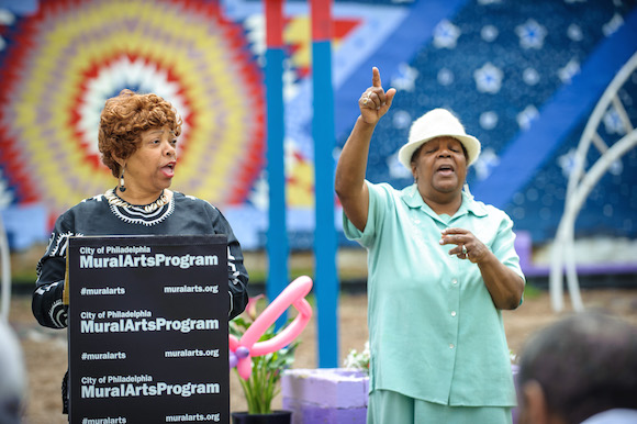 A mural dedication in Parkside