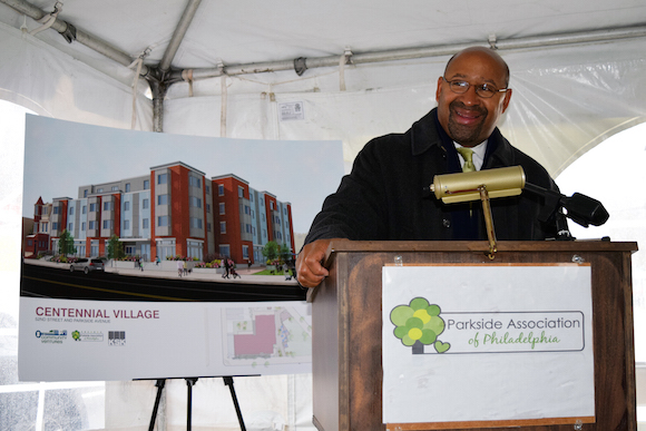 Mayor Nutter at the groundbreaking