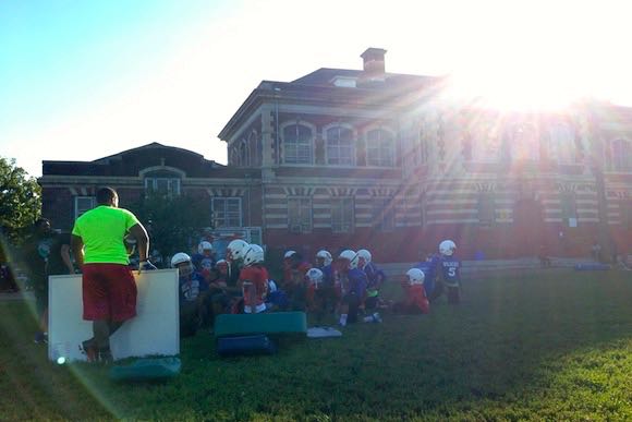 Football practice at Kingsessing Recreation Center