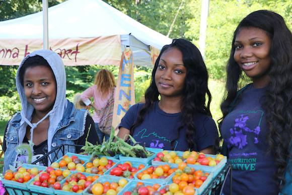 Students work at the Farm