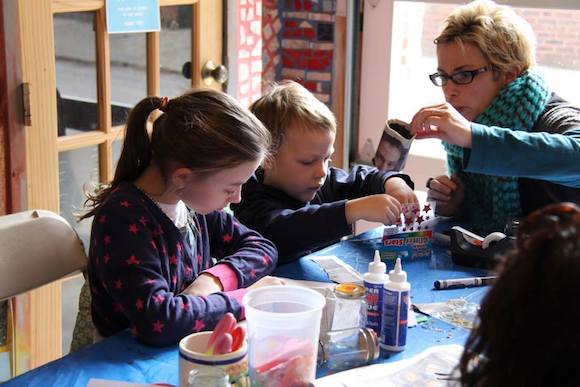 Making planters at Philadelphia Magic Gardens