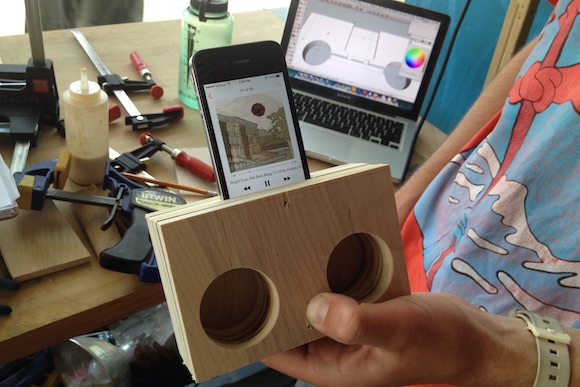 A speaker made at the Mobile Maker Cart