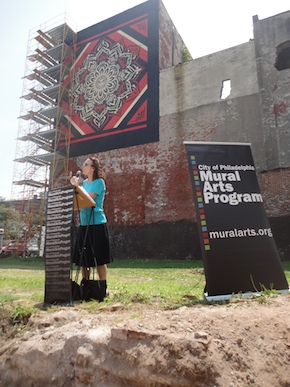 Jane Golden introduces a new Shepard Fairey mural in Fishtown