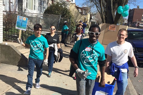 Community clean-up on N. 5th Street