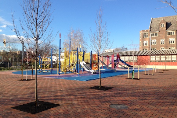 The play area at Henry C. Lea School