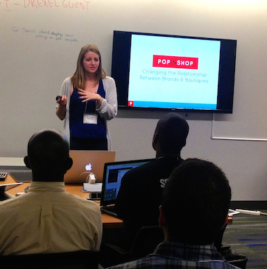 Philly-based PopInShop co-founder Allison Berliner makes her pitch