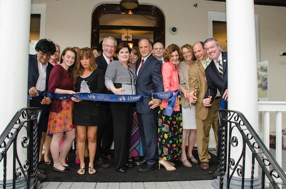 Ribbon-cutting at the Dornsife Center