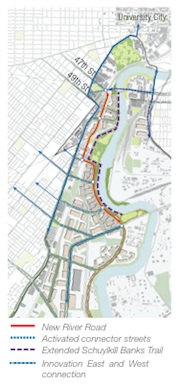 The proposed new Schuylkill Road