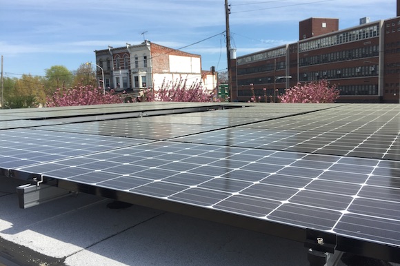 Solar panels in Strawberry Mansion