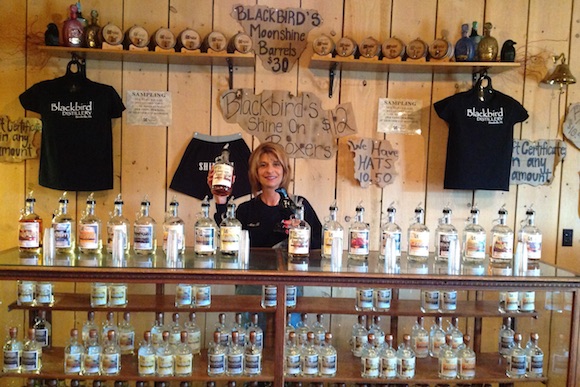 Jennifer Black behind the bar at Blackbird