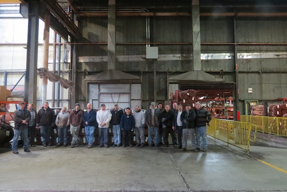 Workers at Cambridge-Lee Industries in Reading