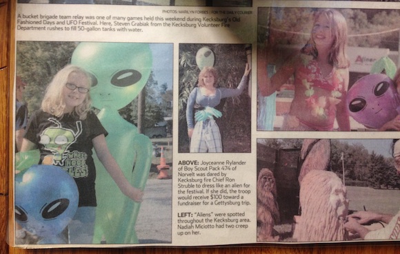 Celebrating the summer alien festival in Kecksburg