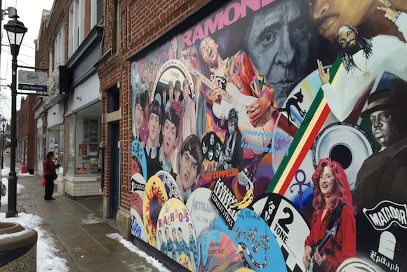 A mural at Attic Record Store