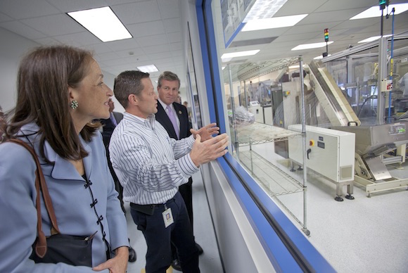 U.S. FDA Commissioner Margaret Hamburg and U.S. Congressman Charlie Dent tour OraSure