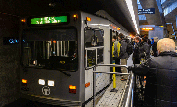 Light-rail service at Gateway Station