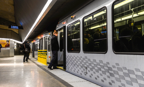 Commuters at Gateway Station near Market Square