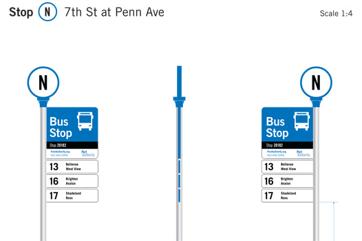 New signage at Port Authority bus stops