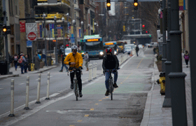 Protected bike lanes