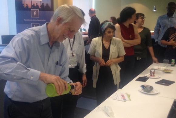 Dr. Gary Beauchamp offers samples at Quorum