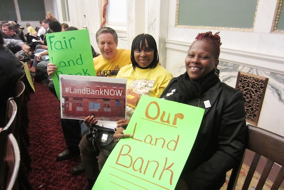 Over 100 Take Back Vacant Land supporters turned out at City Hall