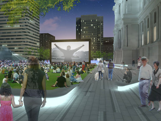 Movie night in renovated Dilworth Park