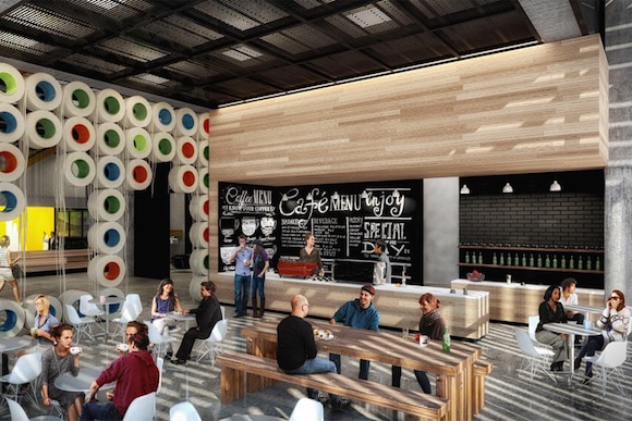 A rendering of the cafe in SoNo