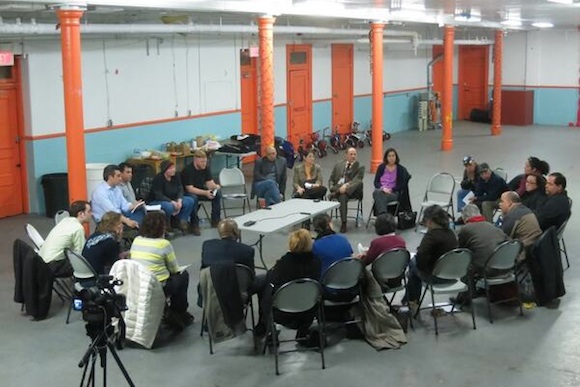 The Center for Public Interest Journalism brings journalists and community leaders come together for a community conversation at the Norris Square Community Center in February 2013.