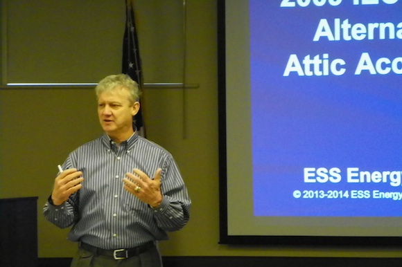 Jim Melesky trains code officials on the 2009 International Residential Building Code and International Energy Conservation Code