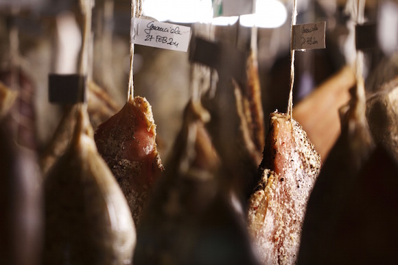 Meats curing at Le Virtu